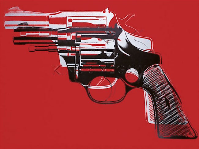 Guns, c.1981-82 (white and black on red)