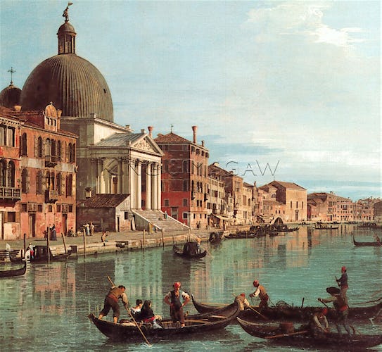 Venice: The Upper Reaches of the Grand Canal with S. Simeone Piccolo, c. 1738 (detail)