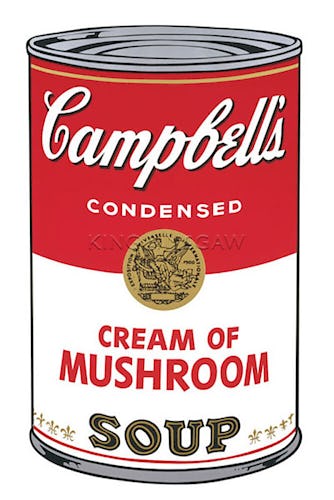 Campbell's Soup I, 1968 (cream of mushroom)