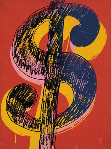 Dollar Sign, 1981 (black & yellow on red)