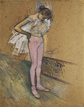 A Dancer adjusting her Leotard