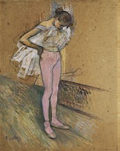 A Dancer adjusting her Leotard
