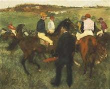 Racehorses (Leaving the Weighing), c.1874