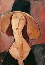 Portrait of Jeanne Hebuterne in a Large Hat, c.1918
