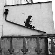 Banksy - Lower Clapton (B&W)