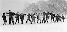 Children playing in snow, Tooting Bec 1962