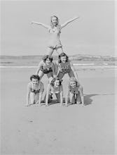 On the beach, Newquay 1952