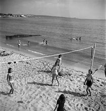Volleyball on beach, South of France 1949