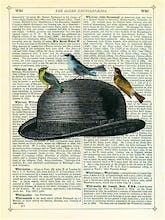 Bowler Hat with Birds