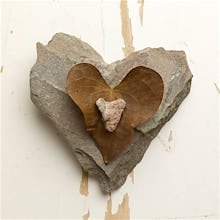 Heart Stones with Leaf