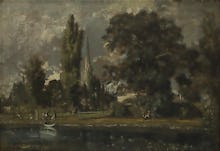 Salisbury Cathedral and Leadenhall from the River Avon