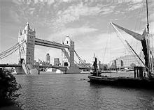 Tower Bridge and Thames barge
