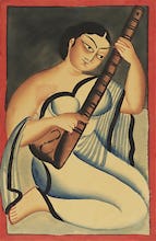 A courtesan playing the sitar, c.1900