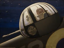 An Air Gunner in Action Turret - Night