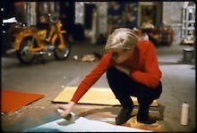 Andy with Spray Paint and Moped, The Factory, NYC, circa 1965