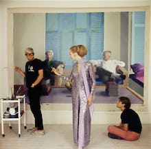 David Hockney, Maudie James & Peter Schlesinger, Vogue December 1968