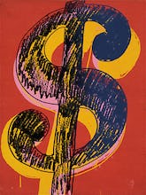 Dollar Sign, 1981 (black & yellow on red)