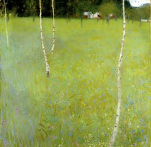 Farmhouse with Birch Trees - Young Birch Trees, 1900