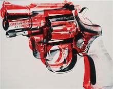 Gun, c.1981-82 (black and red on white)