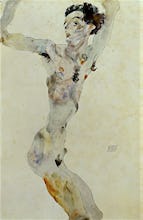 Male Nude with Raised Arms - Self Portrait, 1911
