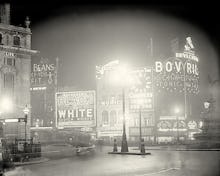 Piccadilly Circus at night, 1920s