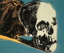Skull, 1976 (yellow on teal)