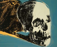 Skull, 1976 (yellow on teal)