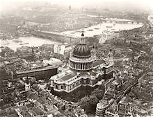 St Pauls from the air, late 1930s
