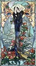 Stained Glass - Woman as a Butterfly