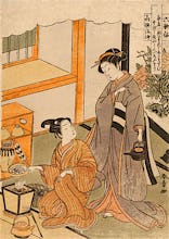 Young lovers preparing tea