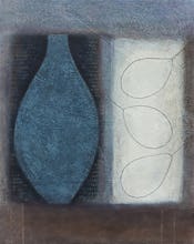 Blue Flask with Three Pears