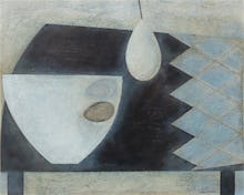 Table with Bowl, Eggs and Pear