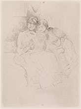 Berthe Morisot Drawing, with Her Daughter, 1889