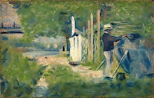 Man painting a boat, c.1883
