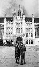 Pearly King and Queen by Guildhall