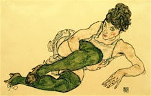 Reclining Woman with Green Stockings, 1917