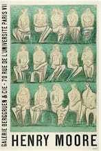 Reproduction of an original poster design for Henry Moore: Sculptures et Dessins Paris