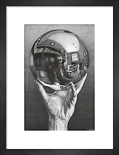 Hand with Sphere by M.C. Escher