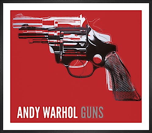 Guns, c.1981-82 (white and black on red) by Andy Warhol