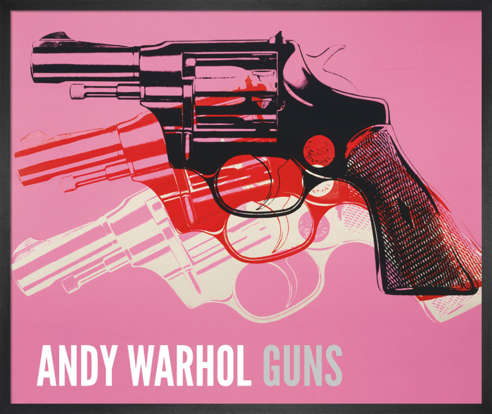 Gun, c.1981-82 (black, white, red on pink)