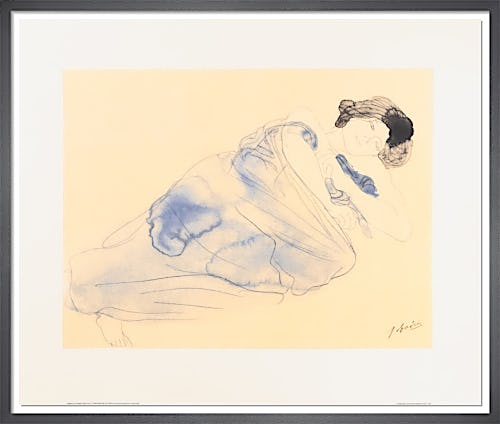 Femme vetue allongee sur le flanc by Auguste Rodin