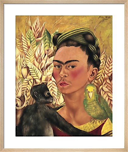 Self-Portrait with Monkey and Parrot, 1942 by Frida Kahlo