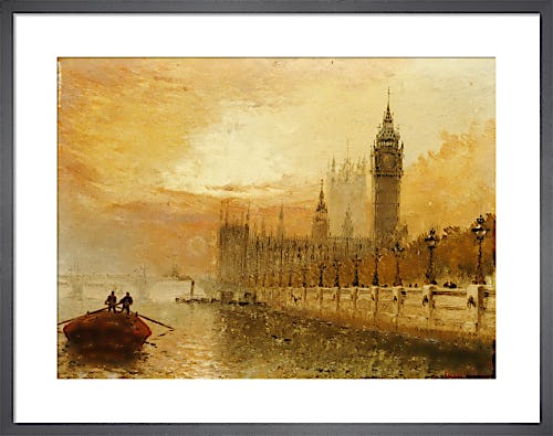 View of Westminster from the Thames by Claude Stanfield Moore