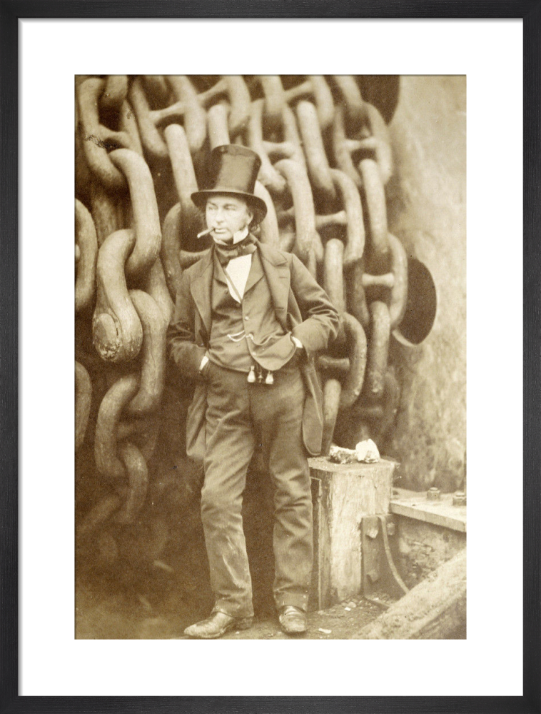 Isambard Kingdom Brunel at Millwall, leaning against a Chain Drum