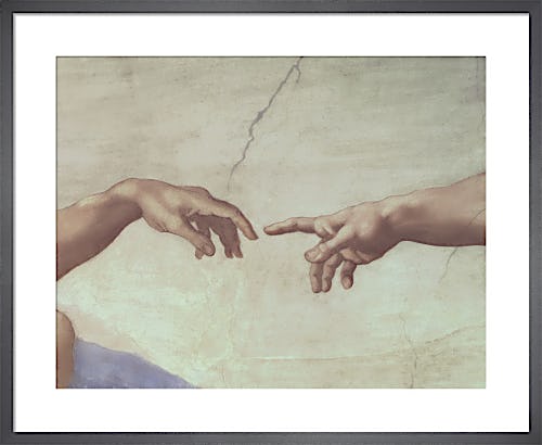 Creation of Adam (detail - hands) by Michelangelo