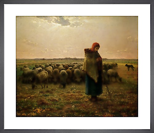Shepherdess with her Flock, 1863 by Jean Francois Millet