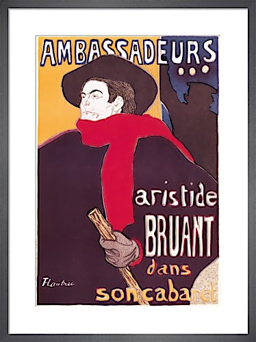 Ambassadeurs: Aristide Bruant, 1892 by Henri de Toulouse-Lautrec