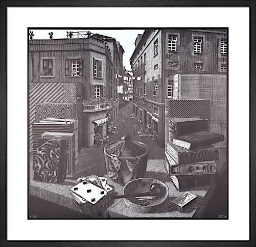 Still Life and Street by M.C. Escher