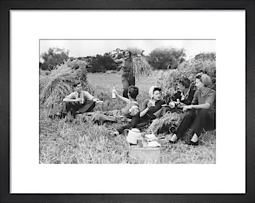 Farm holiday picnic, 1945 by Mirrorpix