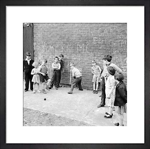 Street cricket, Govan 1956 by Mirrorpix